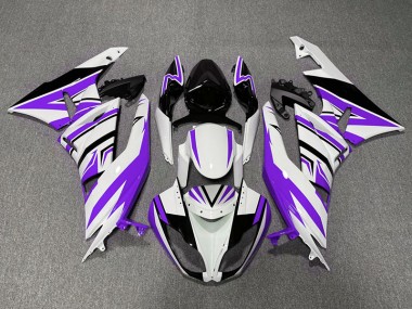 09-12 Purple White and Black Zag ZX6R Fairings