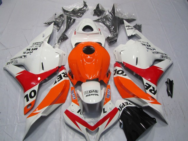 09-12 White and Red Repsol CBR600RR Fairings