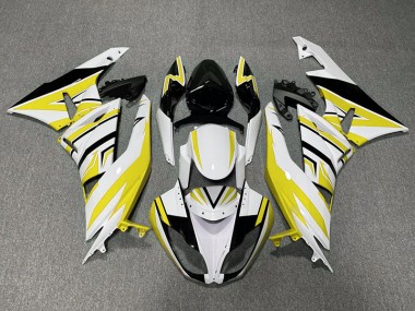 09-12 Yellow White and Black Zag ZX6R Fairings