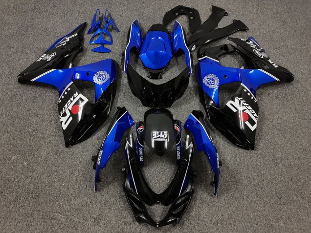 09-16 Black and Blue with Custom Logos GSXR 1000 Fairings