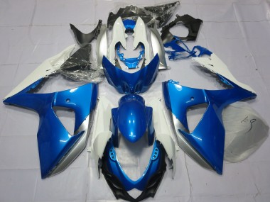 09-16 Blue and White GSXR 1000 Fairings