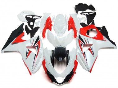 09-16 Gloss Red with White and black Custom Style GSXR 1000 Fairings