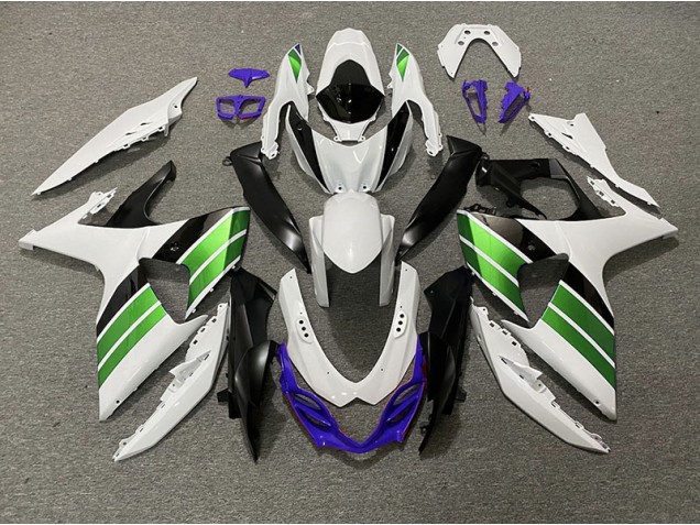 09-16 Gloss White Green Black and Purple GSXR 1000 Fairings