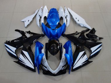 09-16 Gloss White and Black with Red Matte Blue GSXR 1000 Fairings