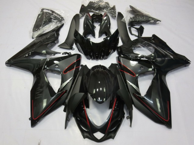 09-16 Silver Black and Red GSXR 1000 Fairings