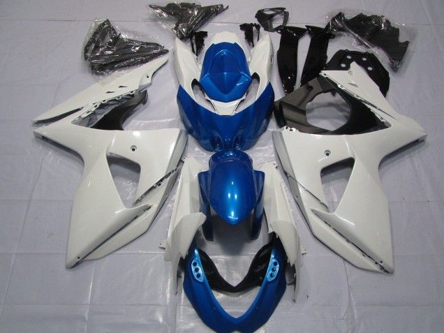 09-16 White and Blue GSXR 1000 Fairings