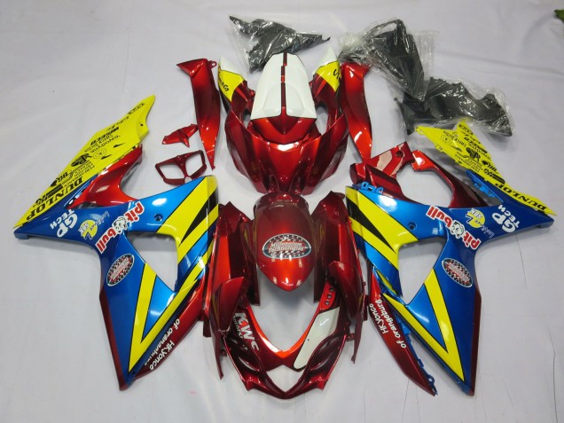 09-16 Yellow Red and Blue GSXR 1000 Fairings