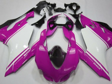 11-14 Gloss Pink White and Black Ducati 1199 Fairings