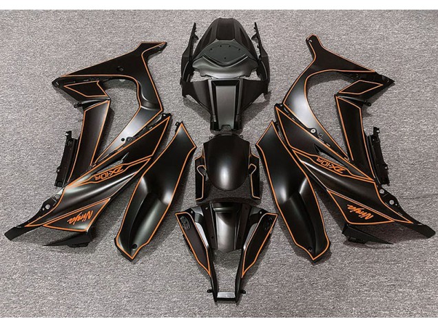 11-15 Matte Black & Orange Lining ZX10R Fairings