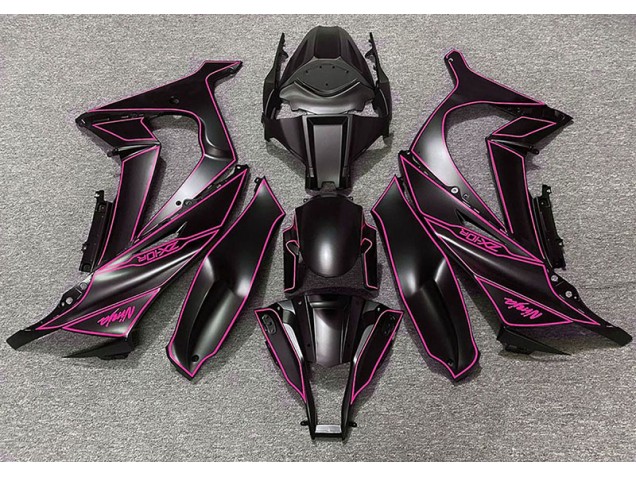 11-15 Matte Black & Pink Lining ZX10R Fairings