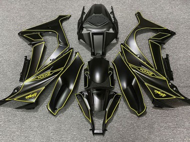 11-15 Matte Black & Yellow Lining ZX10R Fairings