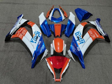 11-15 White Blue and Orange ZX10R Fairings