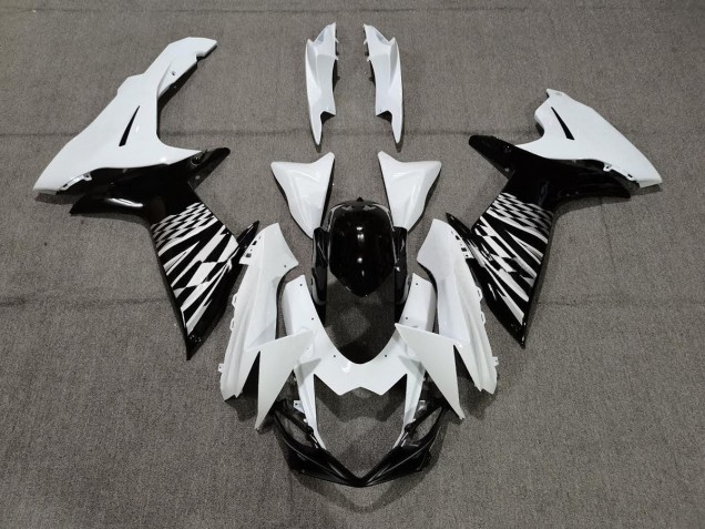 11-24 Black White and Silver GSXR 600-750 Fairings