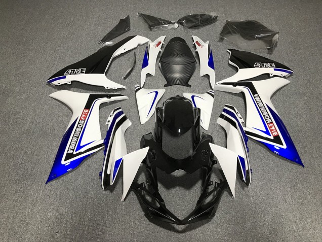 11-24 Blue Black and White writing GSXR 600-750 Fairings