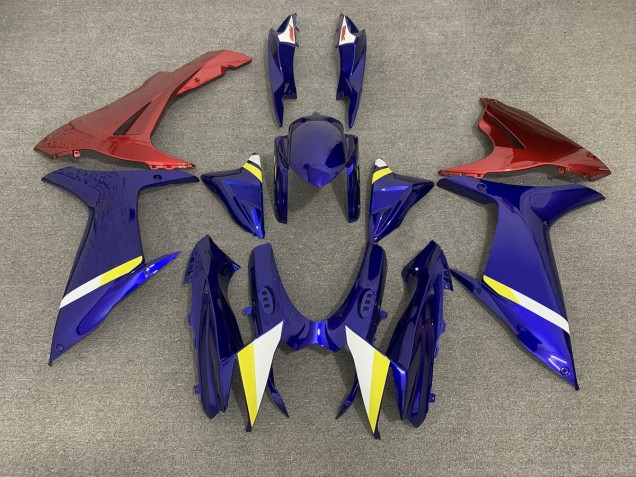 11-24 Blue with Red Lowers GSXR 600-750 Fairings