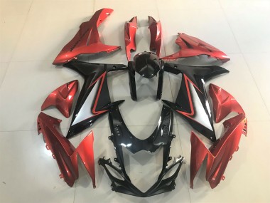 11-24 Gloss Black & Vibrant Orange GSXR 600-750 Fairings