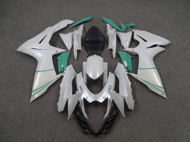 11-24 Pearl White and T Blue GSXR 600-750 Fairings