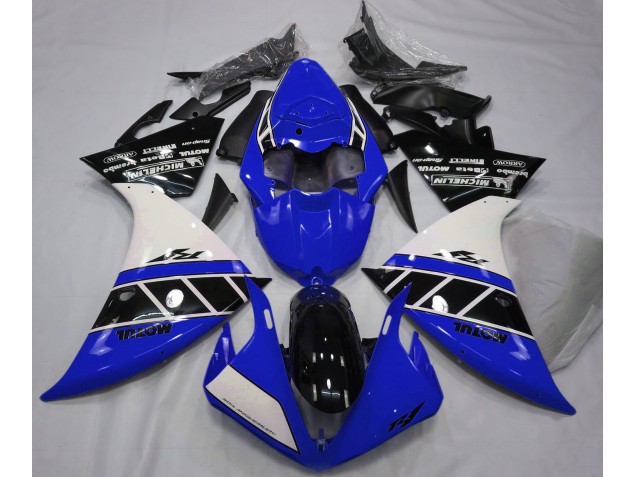 12-14 Gloss Blue White and Black R1 Fairings