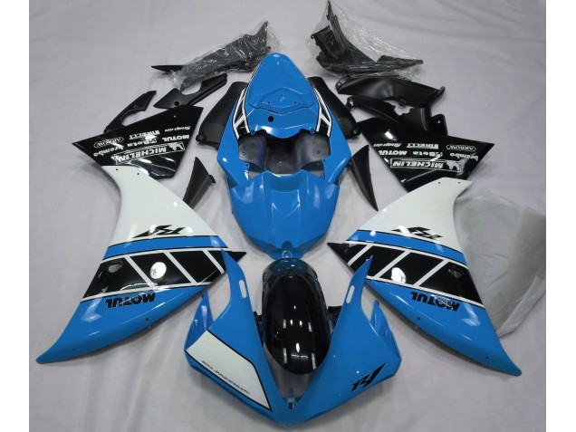 12-14 Gloss Light Blue White and Black R1 Fairings