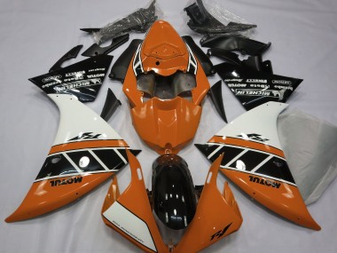 12-14 Gloss Orange White and Black R1 Fairings