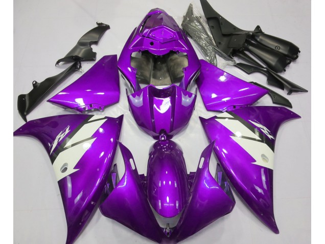 12-14 Gloss Purple & White R1 Fairings