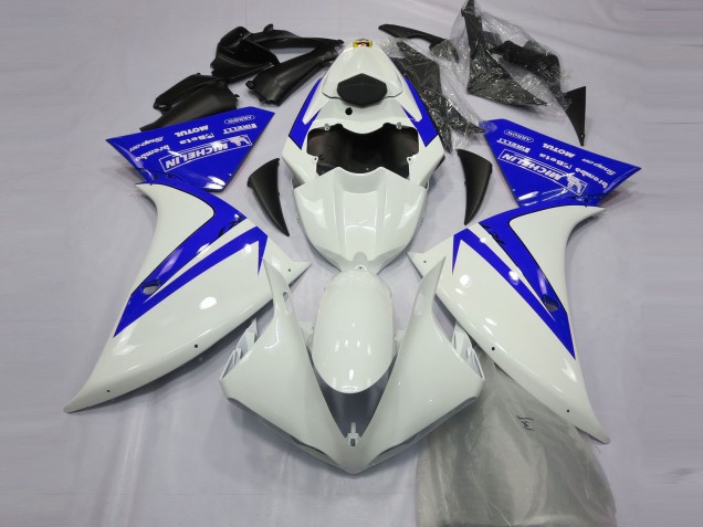 12-14 Gloss White and Blue R1 Fairings