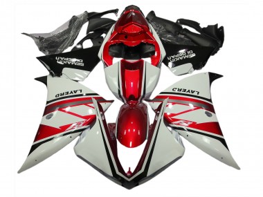 12-14 Gloss White and Red R1 Fairings