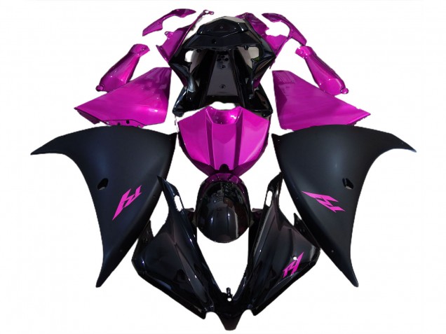 12-14 Matte Black and Pink R1 Fairings