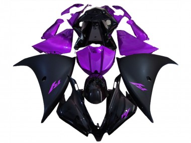 12-14 Matte Black and Purple R1 Fairings