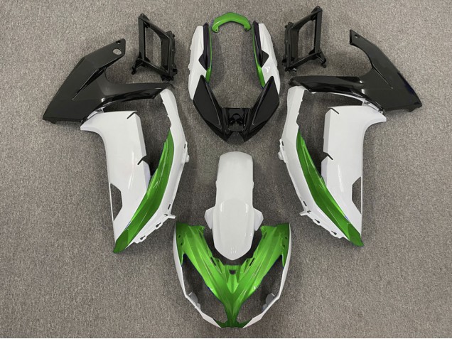 12-16 Gloss White & Green Ninja 650R Fairings