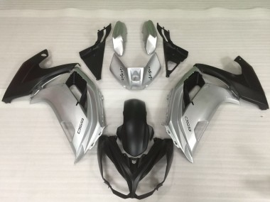 12-16 Silver and Black Ninja 650R Fairings