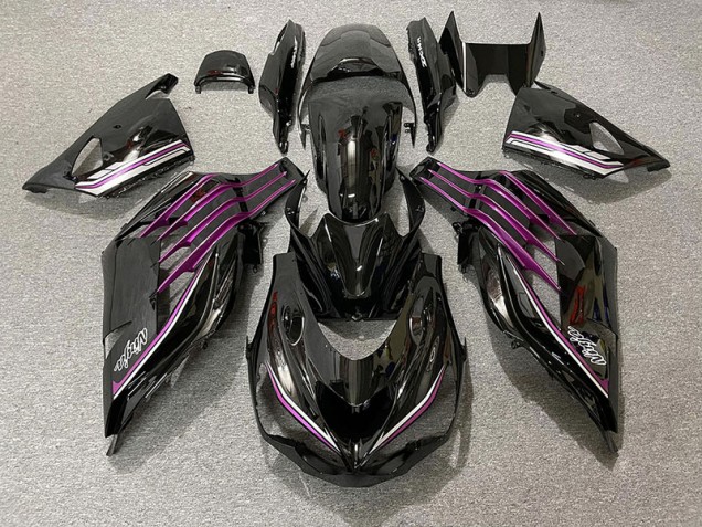 12-21 Gloss Black & Pink ZX14R Fairings