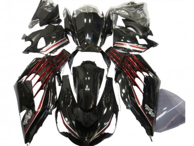 12-21 Gloss Black & Red ZX14R Fairings