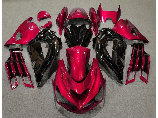 12-21 Gloss Red and Black ZX14R Fairings