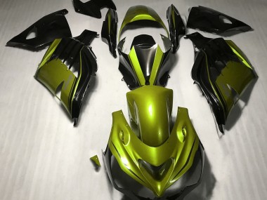 12-21 Gloss Yellow and Black ZX14R Fairings