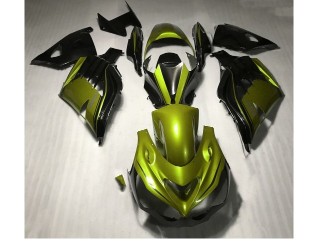 12-21 Gloss Yellow and Black ZX14R Fairings