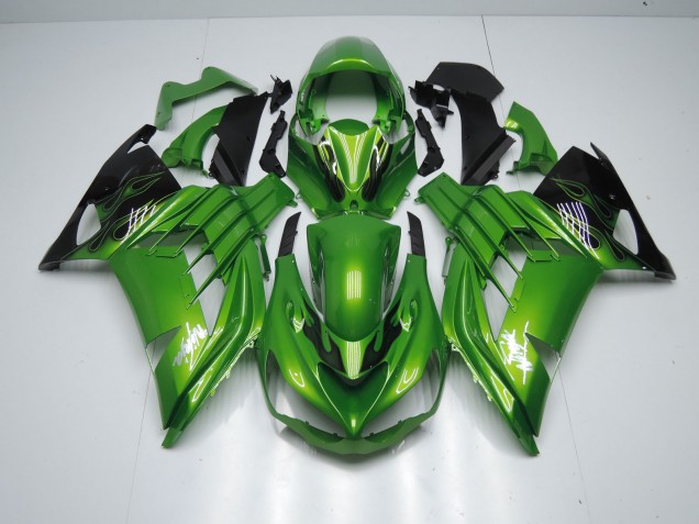 12-21 Green Flame ZX14R Fairings