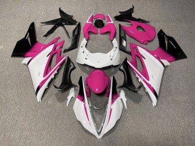 13-16 Gloss White and Pink Daytona 675 Fairings