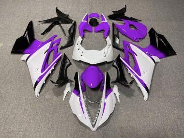 13-16 Gloss White and Purple Daytona 675 Fairings