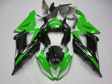 13-18 Black and Green ZX6R Fairings