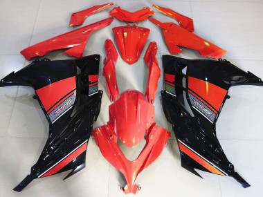 13-18 Candy Red and Black Ninja 300 Fairings