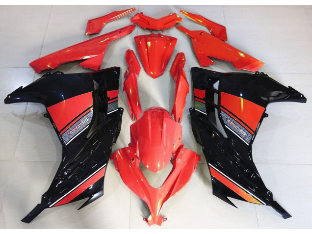 13-18 Candy Red and Black Ninja 300 Fairings