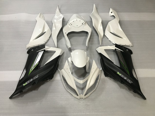 13-18 Crystal White & Satin Black ZX6R Fairings