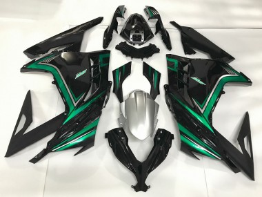 13-18 Gloss Black & Emerald Green Ninja 300 Fairings