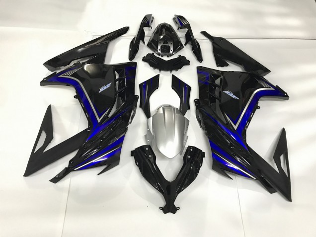 13-18 Gloss Black and Blue Ninja 300 Fairings