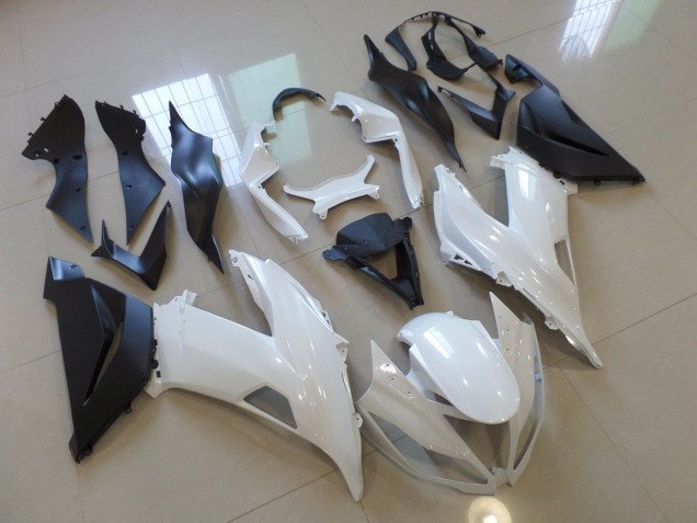 13-18 Gloss White Black ZX6R Fairings