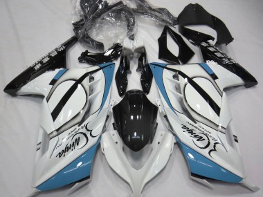 13-18 Gloss White & Light Blue Ninja 300 Fairings