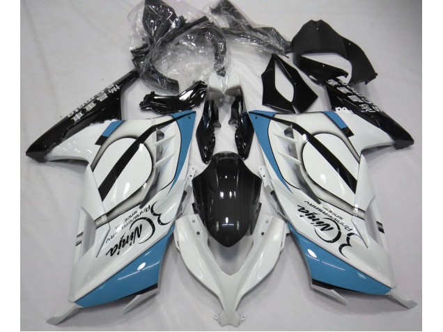 13-18 Gloss White & Light Blue Ninja 300 Fairings