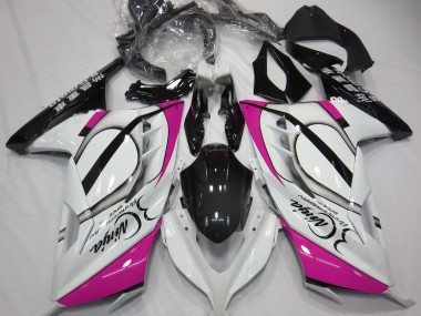 13-18 Gloss White & Pink Ninja 300 Fairings