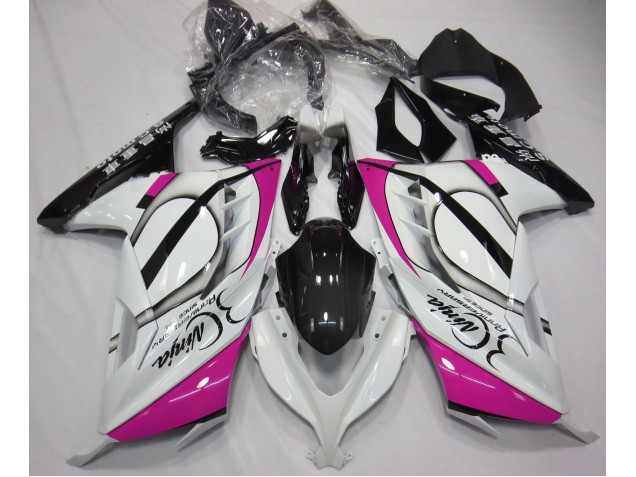 13-18 Gloss White & Pink Ninja 300 Fairings